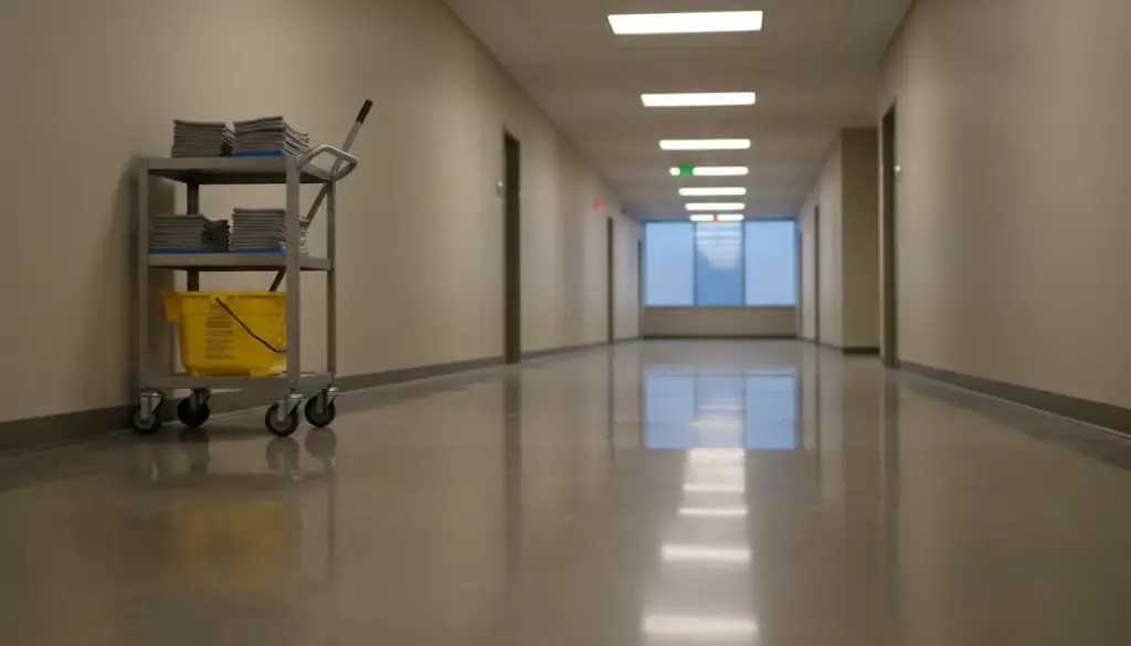 A commercial floor cleaned by Club Level Cleaning in Dayton, OH
